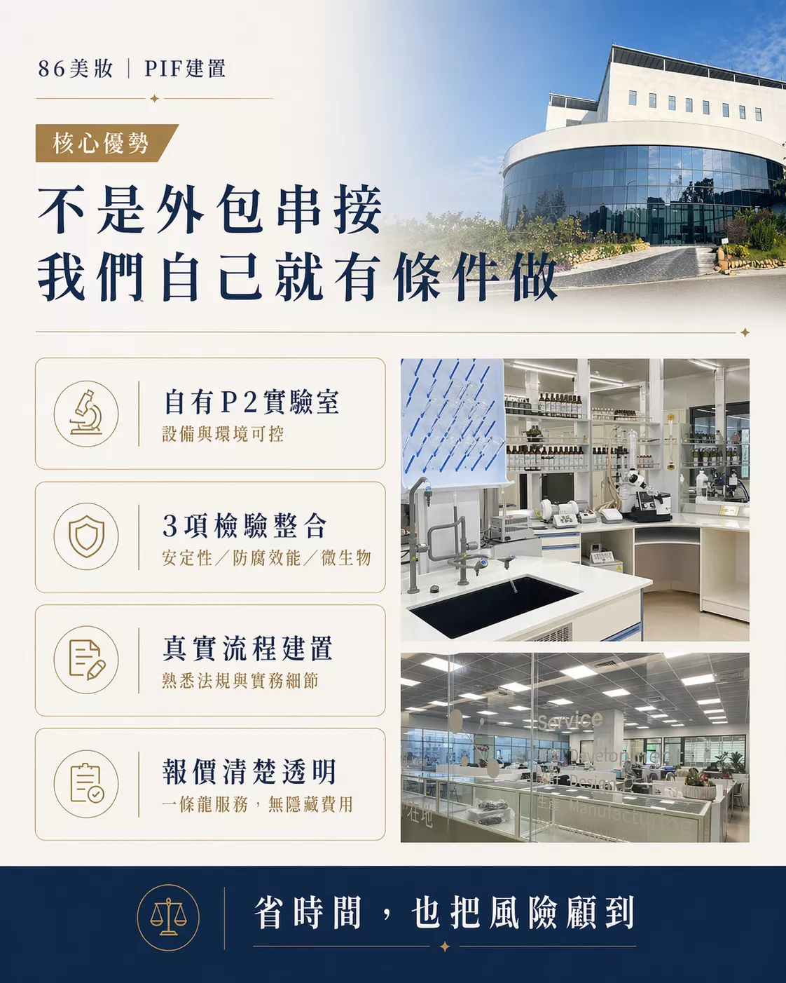 86美妝PIF建置服務-自有P2實驗室微生物安定性檢測與SA安全評估簽署