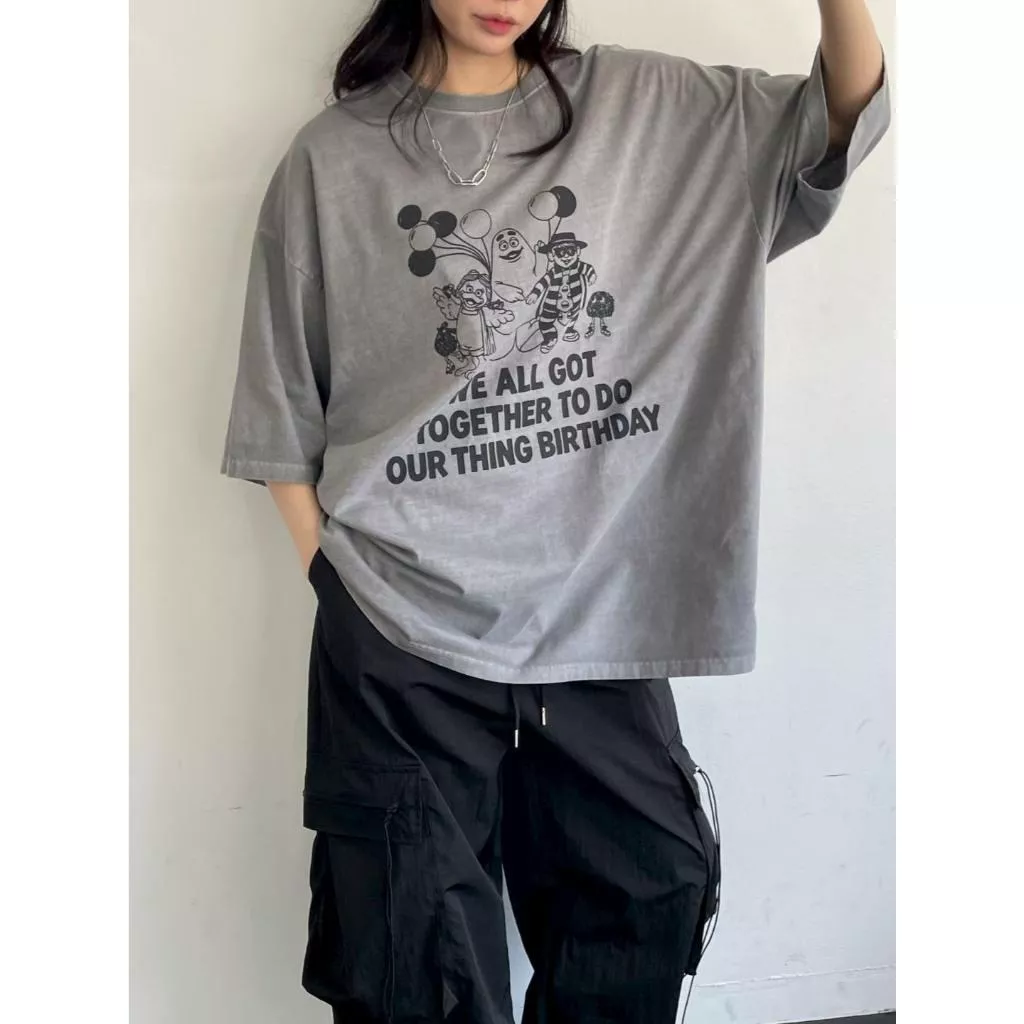 mac 卡通人物寬鬆短袖T恤 長版純綿大T OVERSIZE 中性