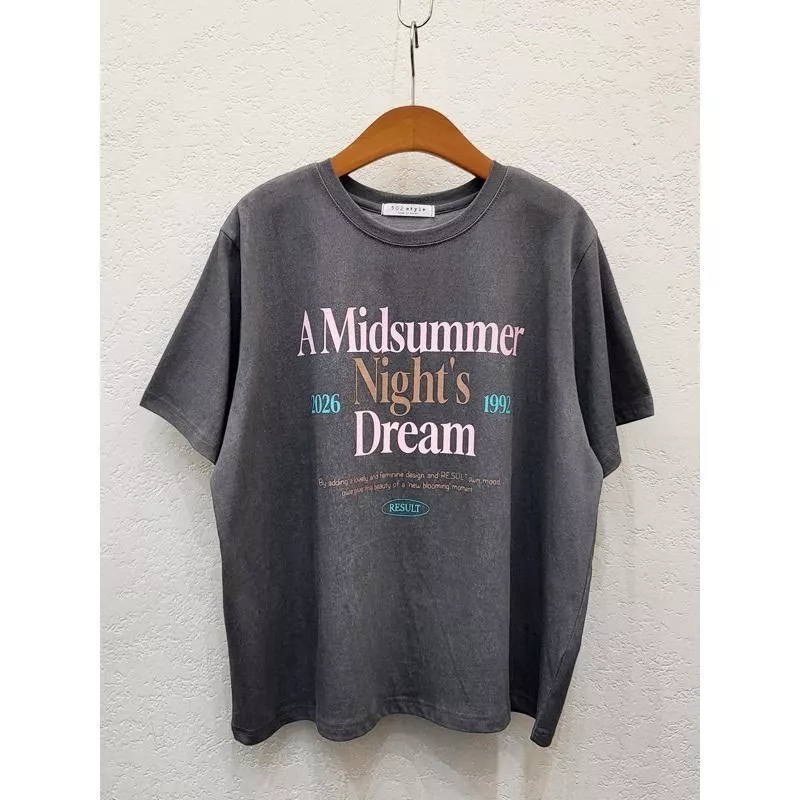 502style Midsummer 純綿 復古字母寬鬆短袖T