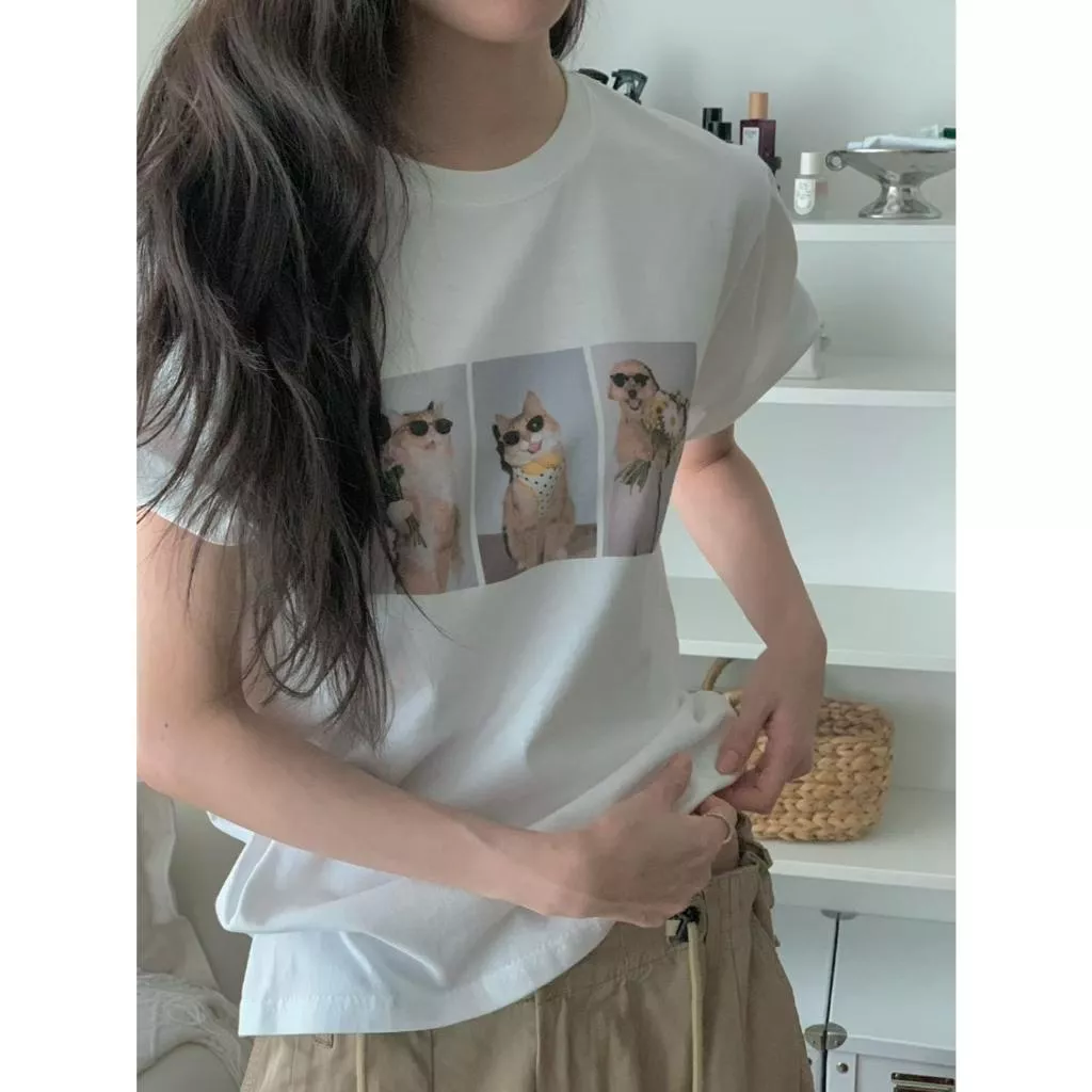 MAKING  墨鏡狗狗貓貓寫真短袖TEE