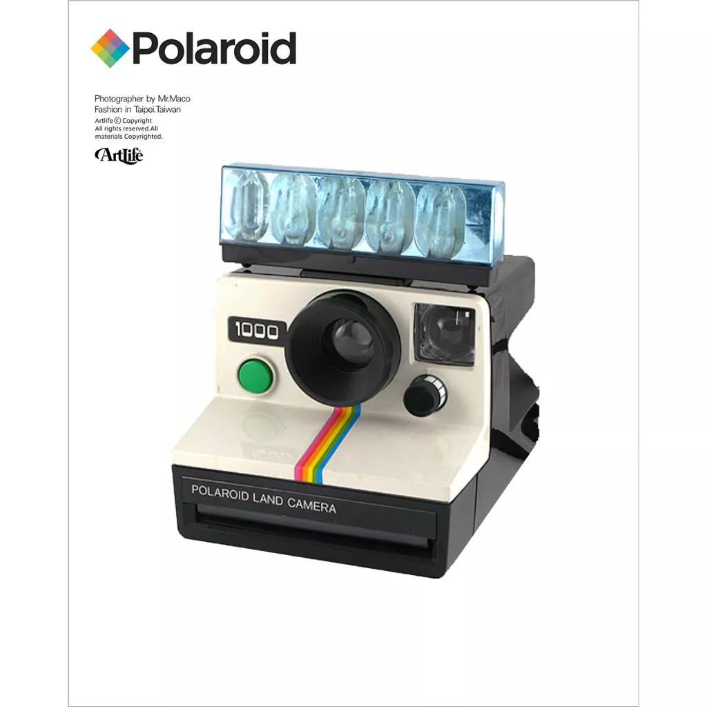 Artlife ㊁ POLAROID 1000 ポラロイド LAND CAMERA 寶麗來 拍立得 閃光燈 硬殼包