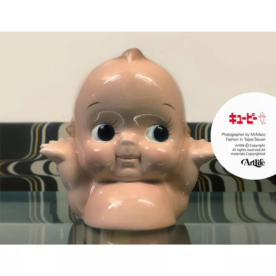 Artlife @ キューピー KEWPIE 陶器 人形 貯金箱 昭和レトロ 当時物 BANK 日本 Q比