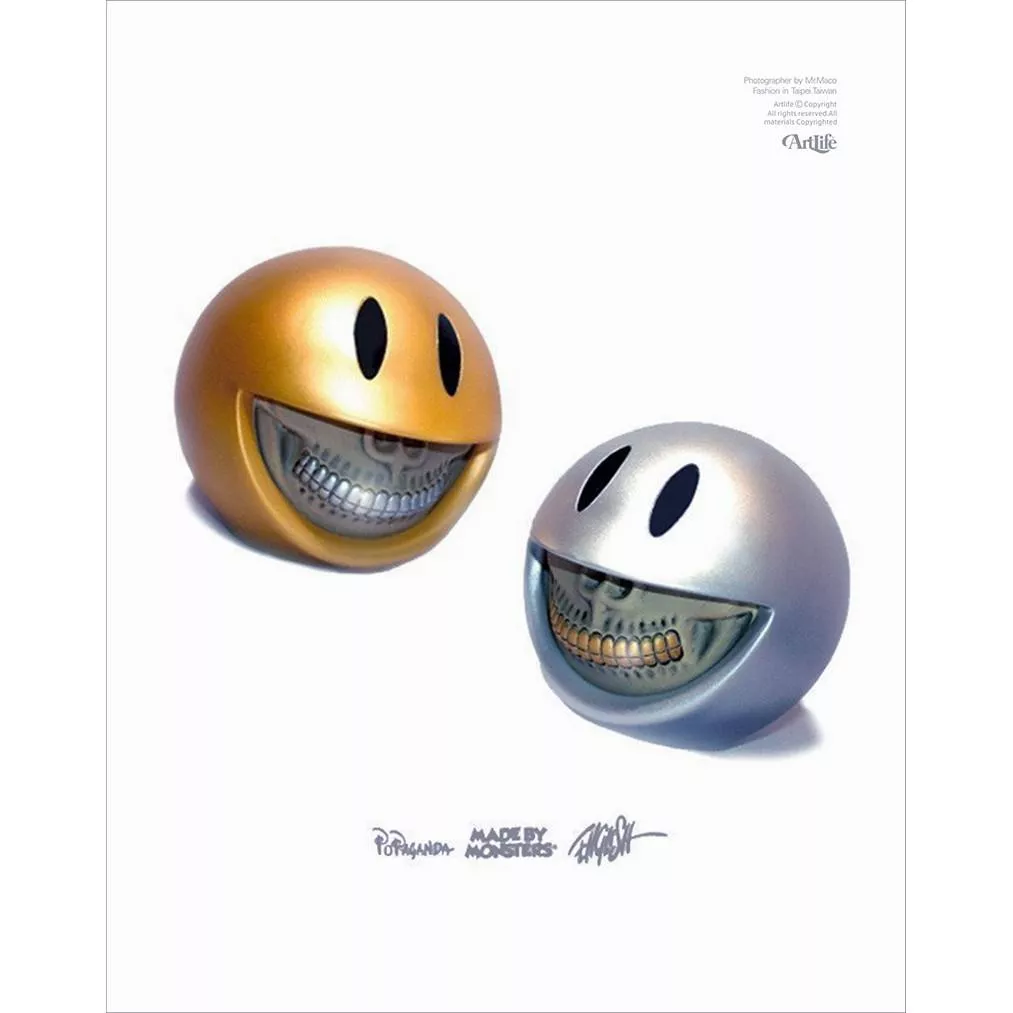 ArtLife @ Ron English PACMAN SMILEY GRIN MONSTERS 金銀色 稀有 小精靈