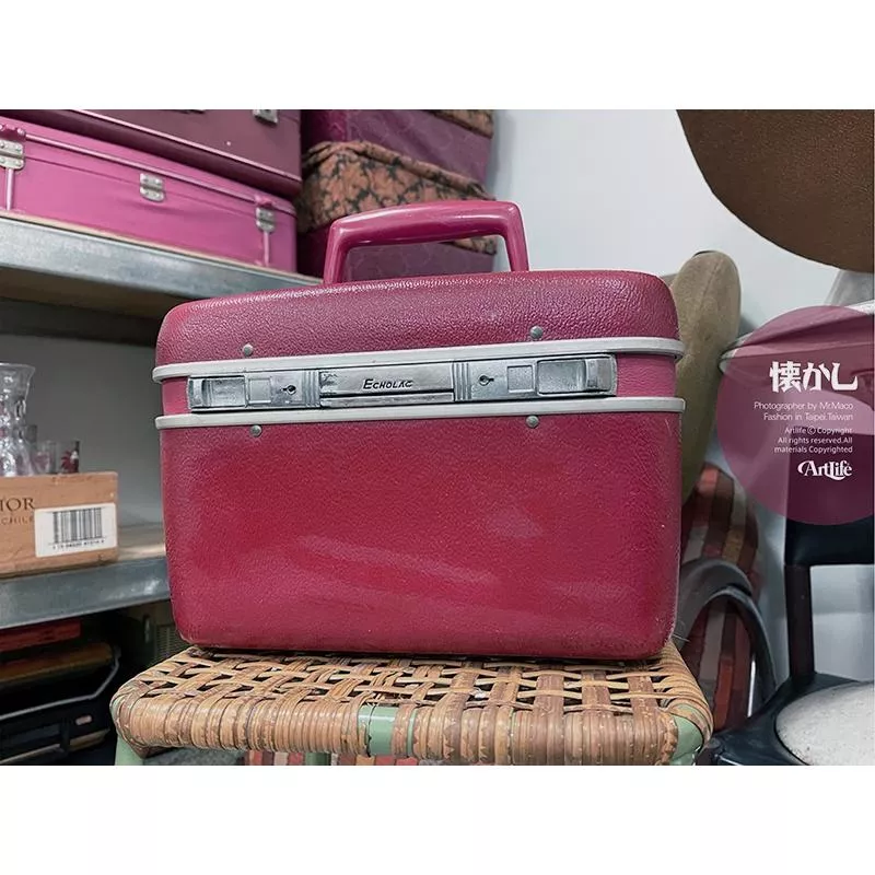 ArtLife @ 昭和レトロ 鏡付化粧箱 鍵付き 古道具 VINTAGE Ladies 早期古董 硬殼 手提 化妝箱