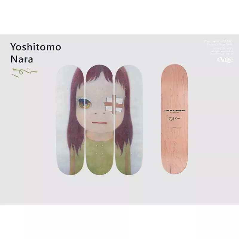 ArtLife @ 奈良美智 Yoshitomo NARA ならよしとも  Untitled 簽名慈善滑板組