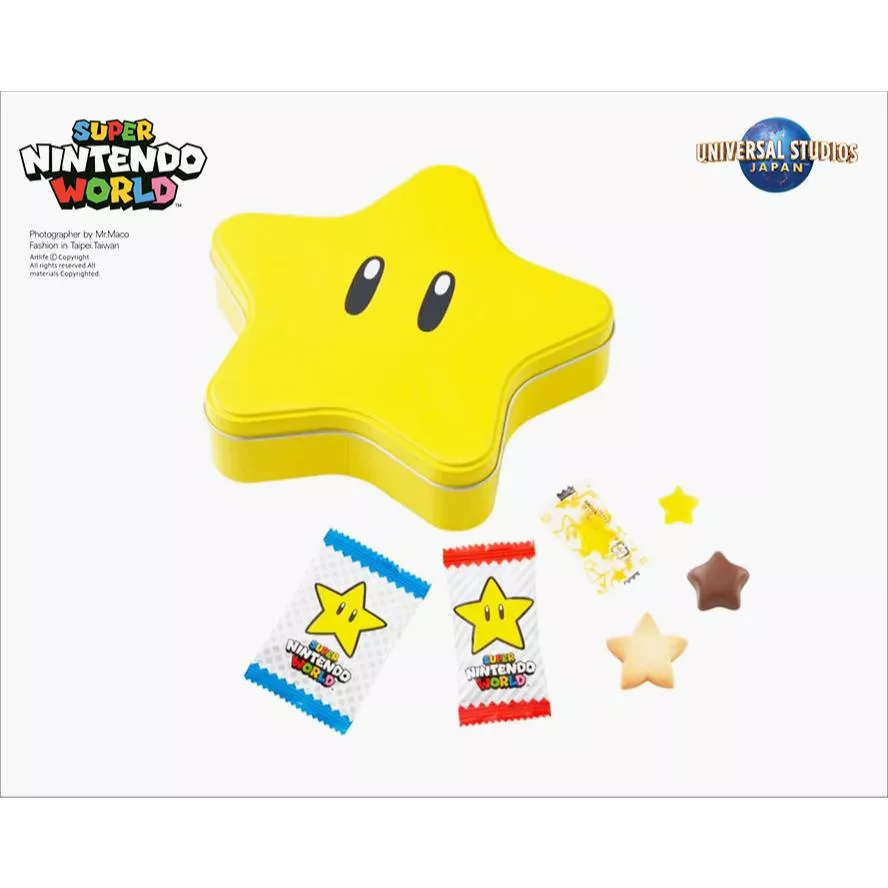 Artlife @ USJ MARIO STAR クランチチョコレートヨッシー 土產 任天堂 超級瑪利歐 無敵星星 鐵盒