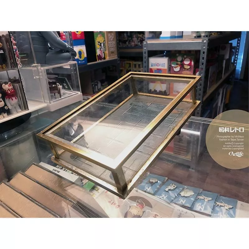 Artlife @ 昭和レトロ 置物収納 インテリア チーズショーケース 古道具 玻璃展示櫃
