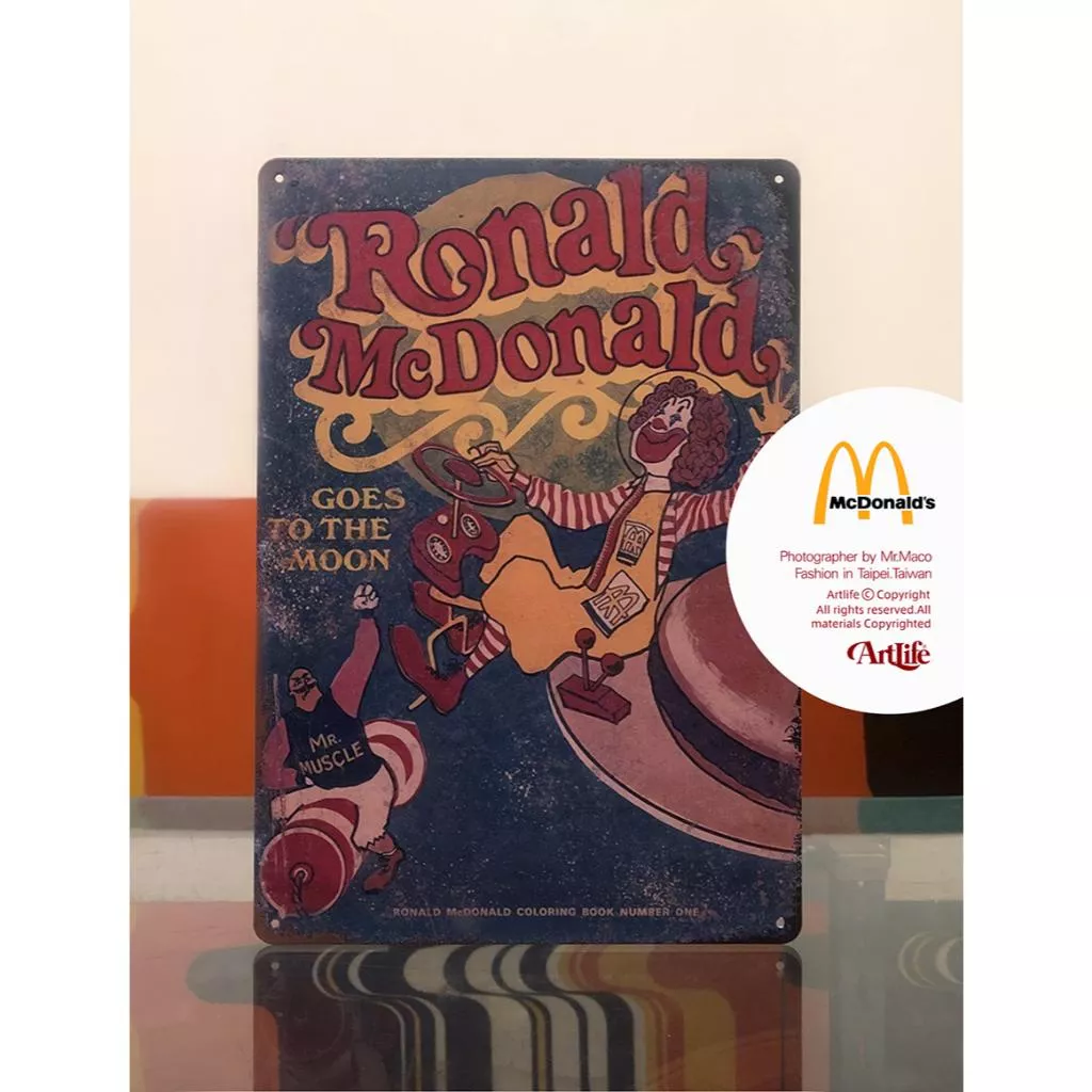 Artlife ㊁ METAL SIGN POSTER ブリキ看板 McDonalds ロナルド 麥當勞 復古海報 鐵牌