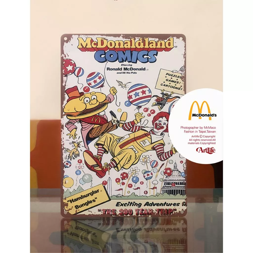 Artlife ㊁ METAL SIGN POSTER ブリキ看板 McDonalds ドナルド 麥當勞 復古海報 鐵牌