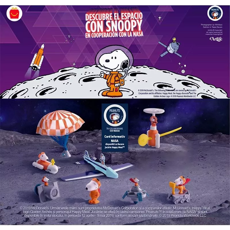 Artlife ㊁ McDonald's 2019 Snoopy Astronaut 麥當勞 史努比 太空人 全8種