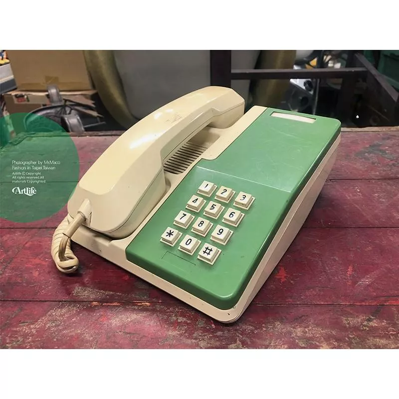Artlife @ 台灣 昭和レトロ 70s 旧ロゴ 押しボタン式 当時物 古道具 按鍵式 老電話 綠
