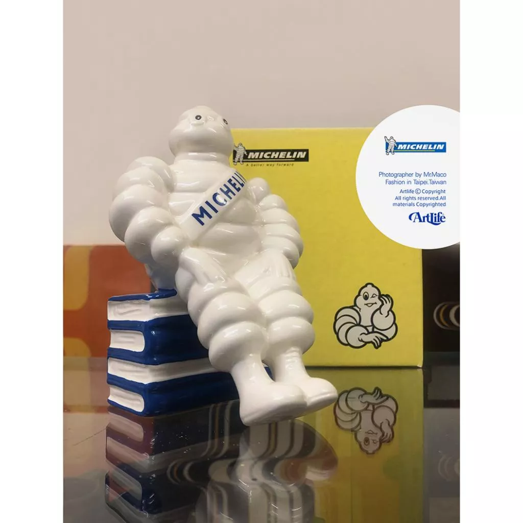 Artlife ㊁ Michelin ミシュラン VINTAGE BLUE BANK 貯金箱 BANK 陶瓷 米其林