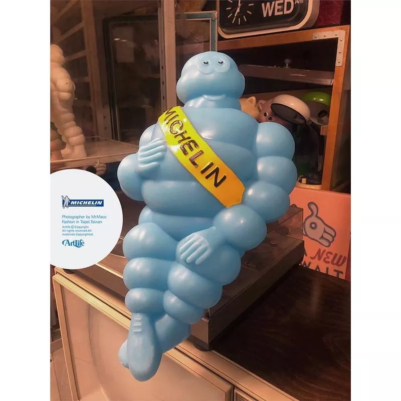 Artlife ㊁ MICHELIN 70S VINTAGE Bibendum 稀有古董 店頭收藏 藍 米其林