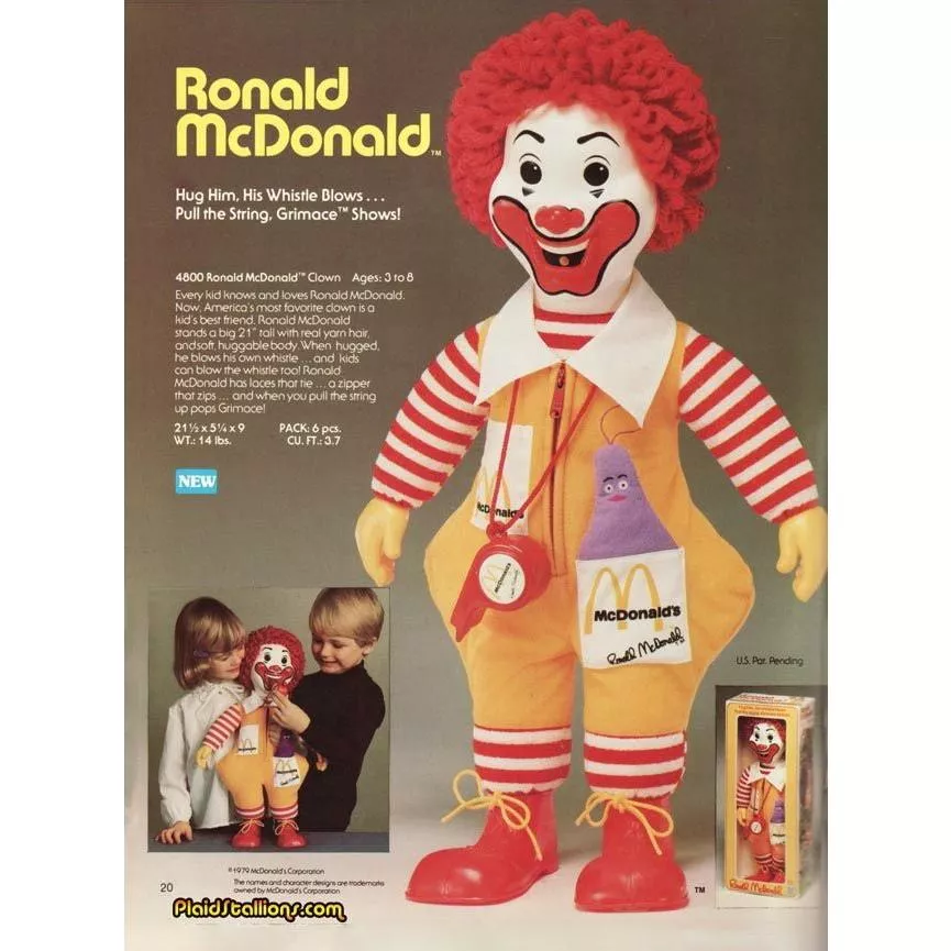 Artlife ㊁ McDONALD's 1978 HASBRO RONALD VINTAGE 古董 麥當勞叔叔