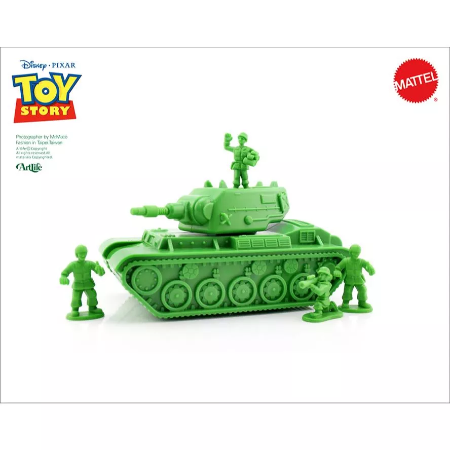 Artlife ㊁ MATTEL 2010 PIXAR GREEN ARMY TANK 玩具總動員 綠兵 坦克組