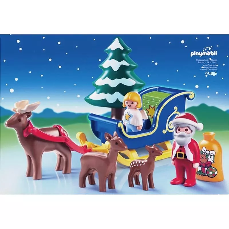 Artlife ㊁ PLAYMOBIL123 Santa Claus 6787 德國 摩比 絕版 耶誕老人 麋鹿 雪橇