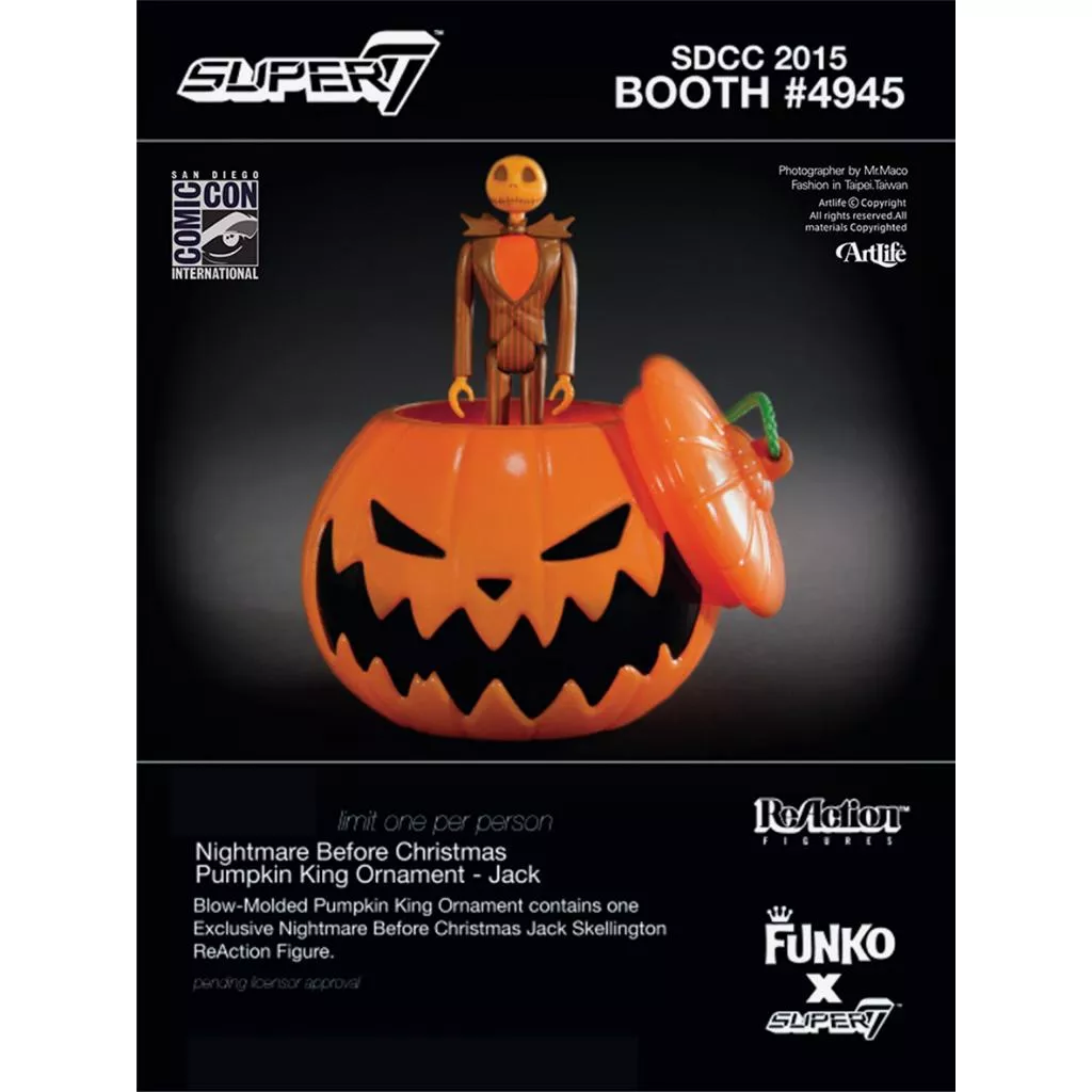 Artlife ㊁ SUPER7 ReAction SDCC 2015 聖誕夜驚魂 南瓜 傑克 展場限定版