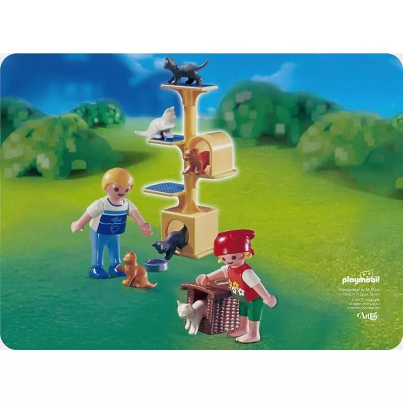Artlife ㊁ PLAYMOBIL 4347 Cat Scratch Tree 德國 絕版 摩比 小樹 貓屋 寵物組