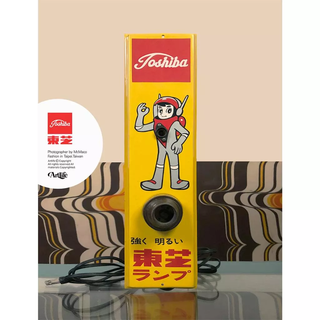 Artlife @ 東芝 TOSHIBA 光速エスパー 看板 電球チェッカー ランプ レトロ 動作品 昭和 古道具
