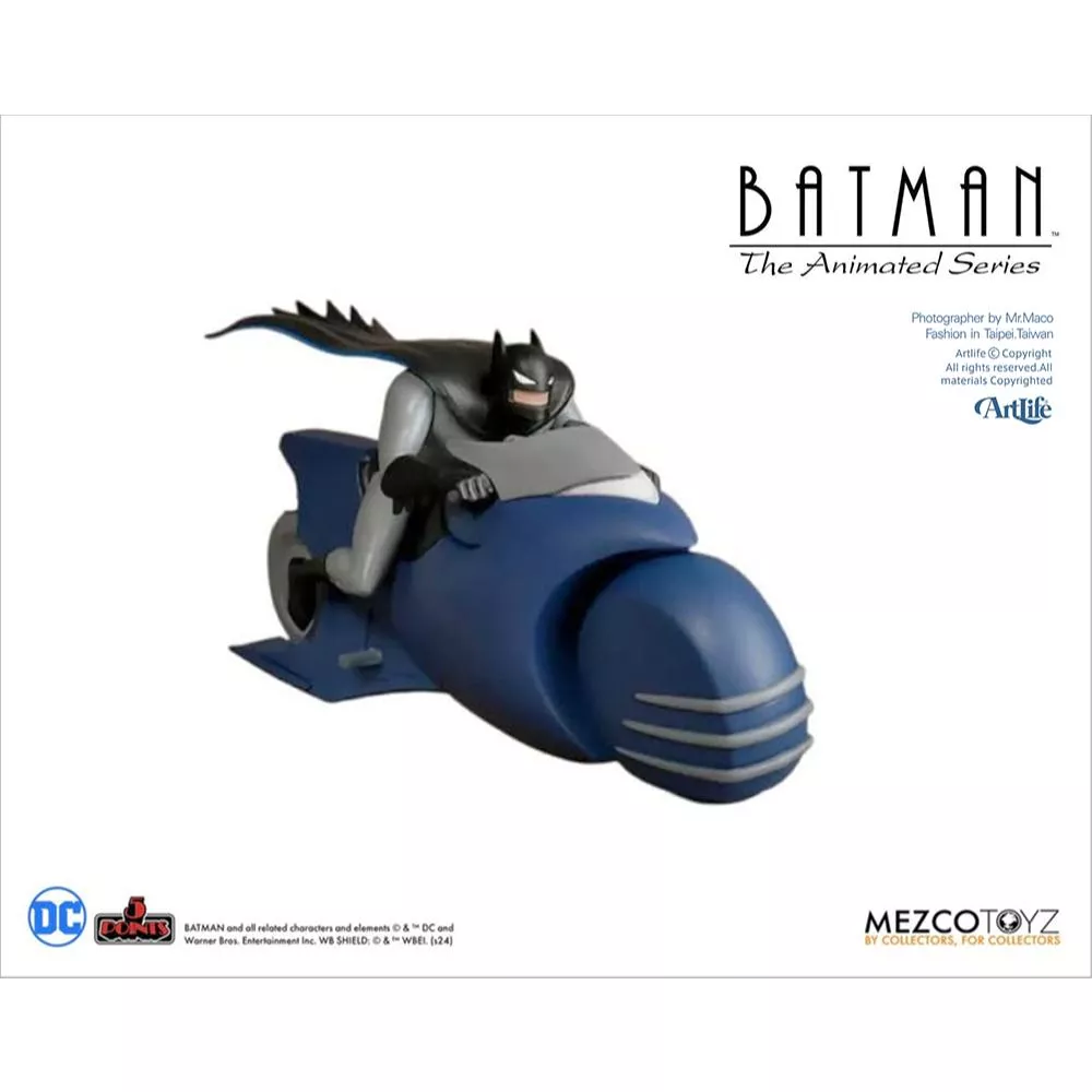 Artlife ㊁ MEZCO 5POINT DC Animated BATMAN BATCYCLE 蝙蝠俠 摩托車
