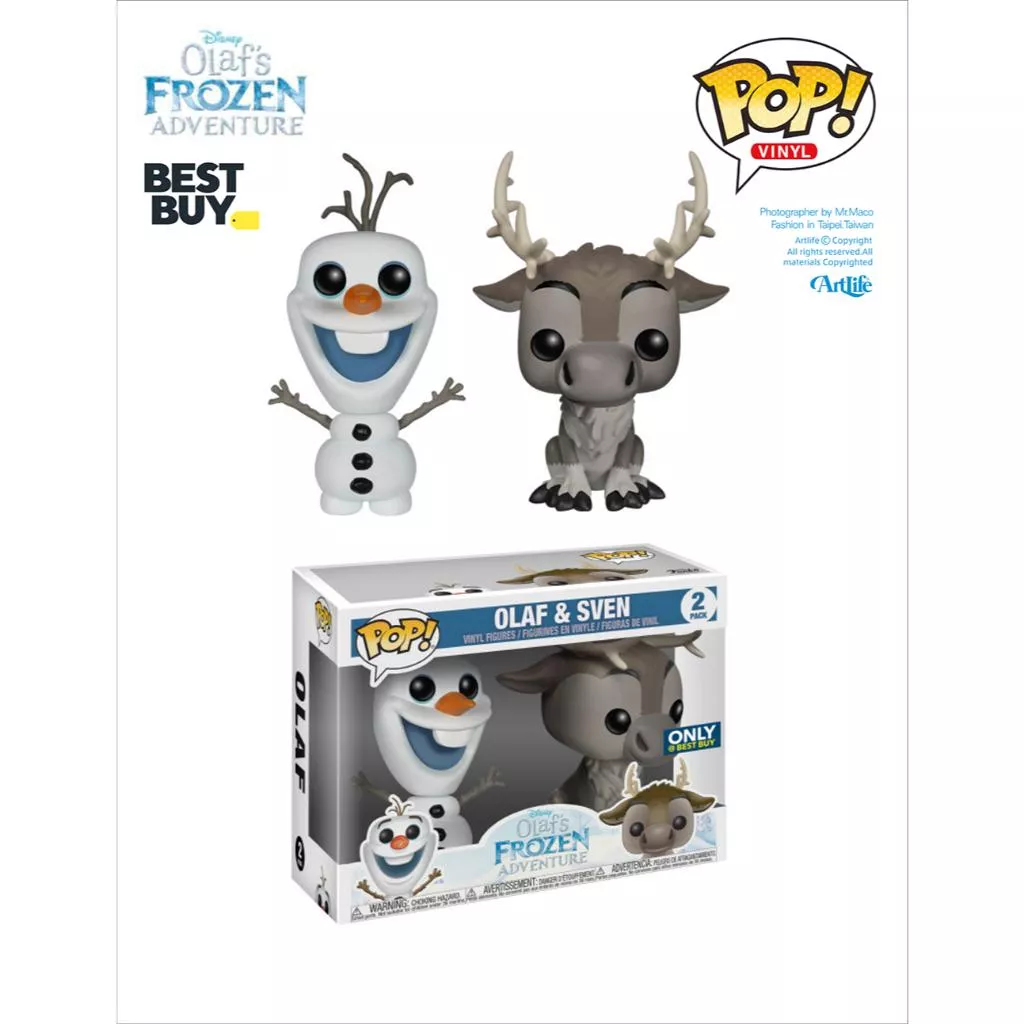 Artlife ㊁ FUNKO POP DISNEY FROZEN OLAF SVEN 2PK 冰雪奇緣 雪寶 小斯