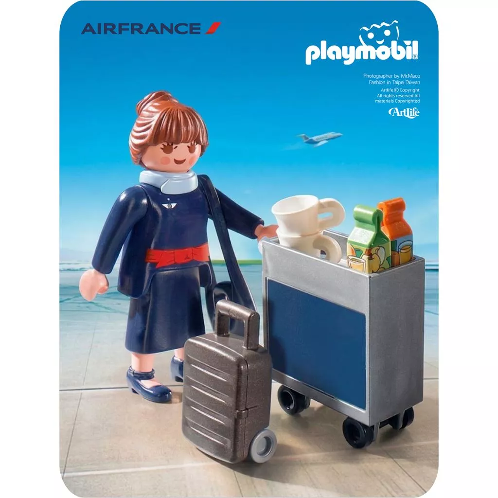 Artlife ㊁ PLAYMOBIL #9195 AIR FRANCE 德國 摩比 法國航空 限定 空姐 空服員