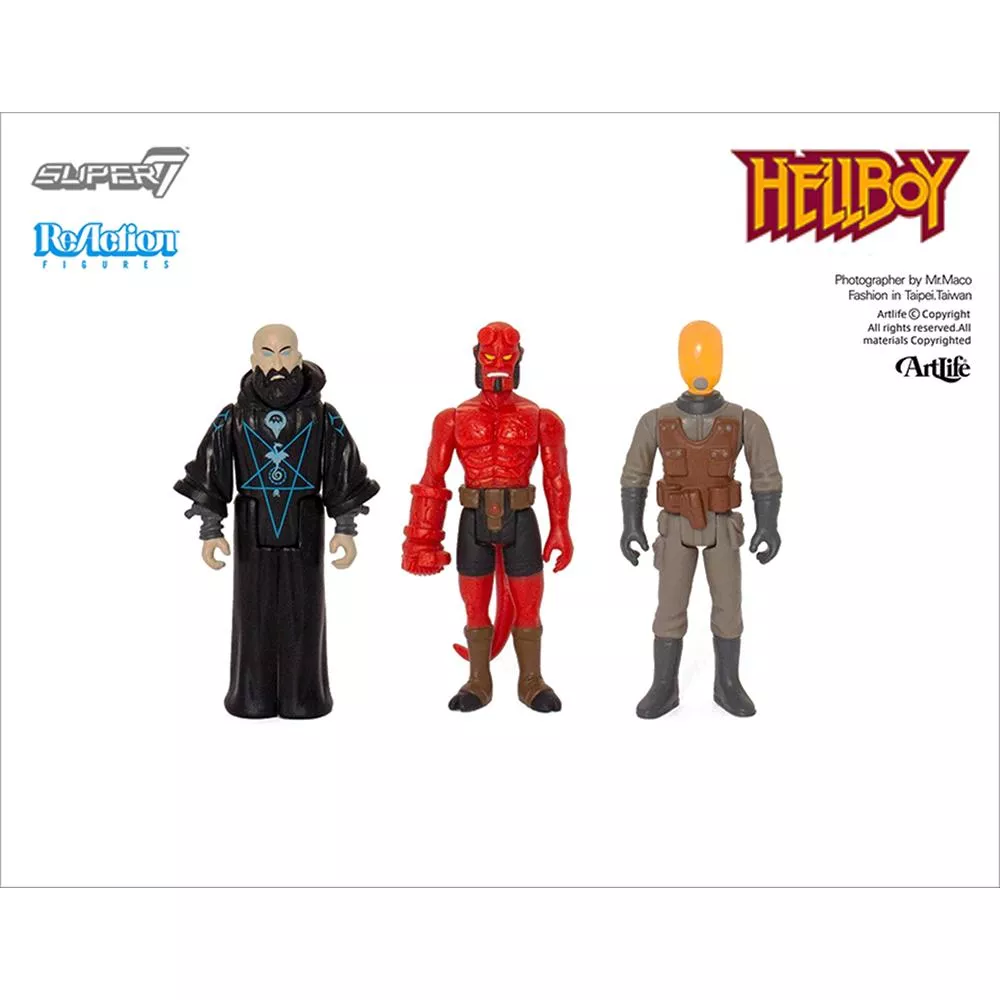 Artlife ㊁ SUPER7 2018 ReAction HELLBOY 3 Pack 大金剛 地獄怪客