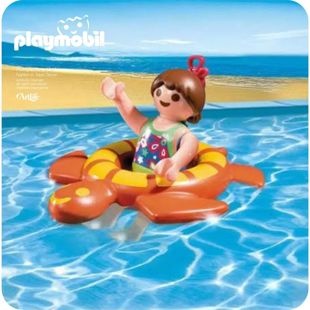 Artlife ㊁ PLAYMOBIL #4860 SWIMMING GIRL 德國 摩比 女孩 烏龜 游泳圈