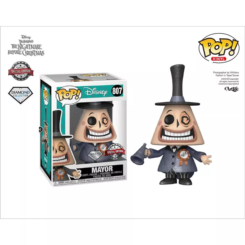 Artlife ㊁ FUNKO POP DISNEY #807 DIAMOND MAYOR 聖誕夜驚魂 市長 鑽石限定版