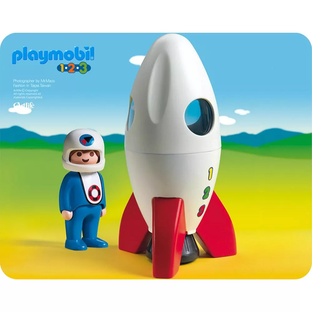 Artlife ㊁ PLAYMOBIL 123 #6776 ASTRONAUT ROCKET 德國 摩比 太空人 火箭