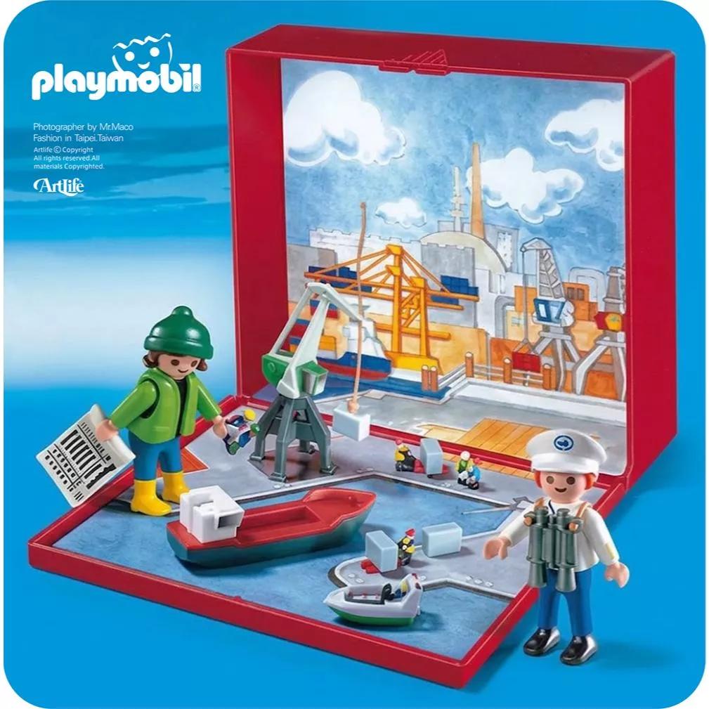 Artlife ㊁ PLAYMOBIL #4337 MICRO HARBOUR PORT 德國 摩比 迷你 航運 碼頭
