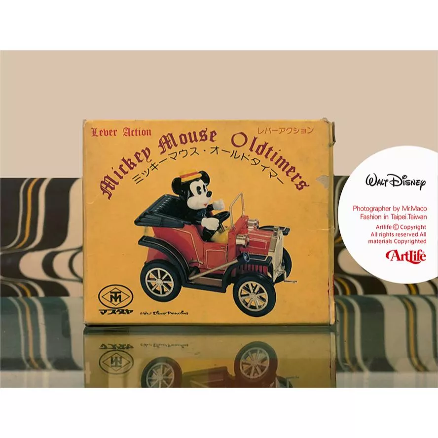 Artlife ㊁ WaltDisney 1981 増田屋 MASUDAYA ディズニー ゼンマイ式 米奇 齒輪 老爺車