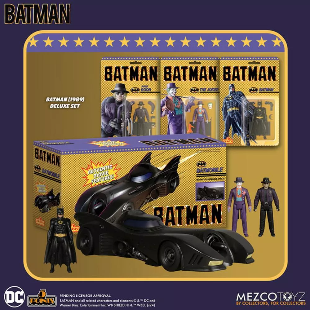 ArtLife ㊁ MEZCO 5 POINTS DC BATMAN 1989 DELUXE SET 蝙蝠俠 蝙蝠車