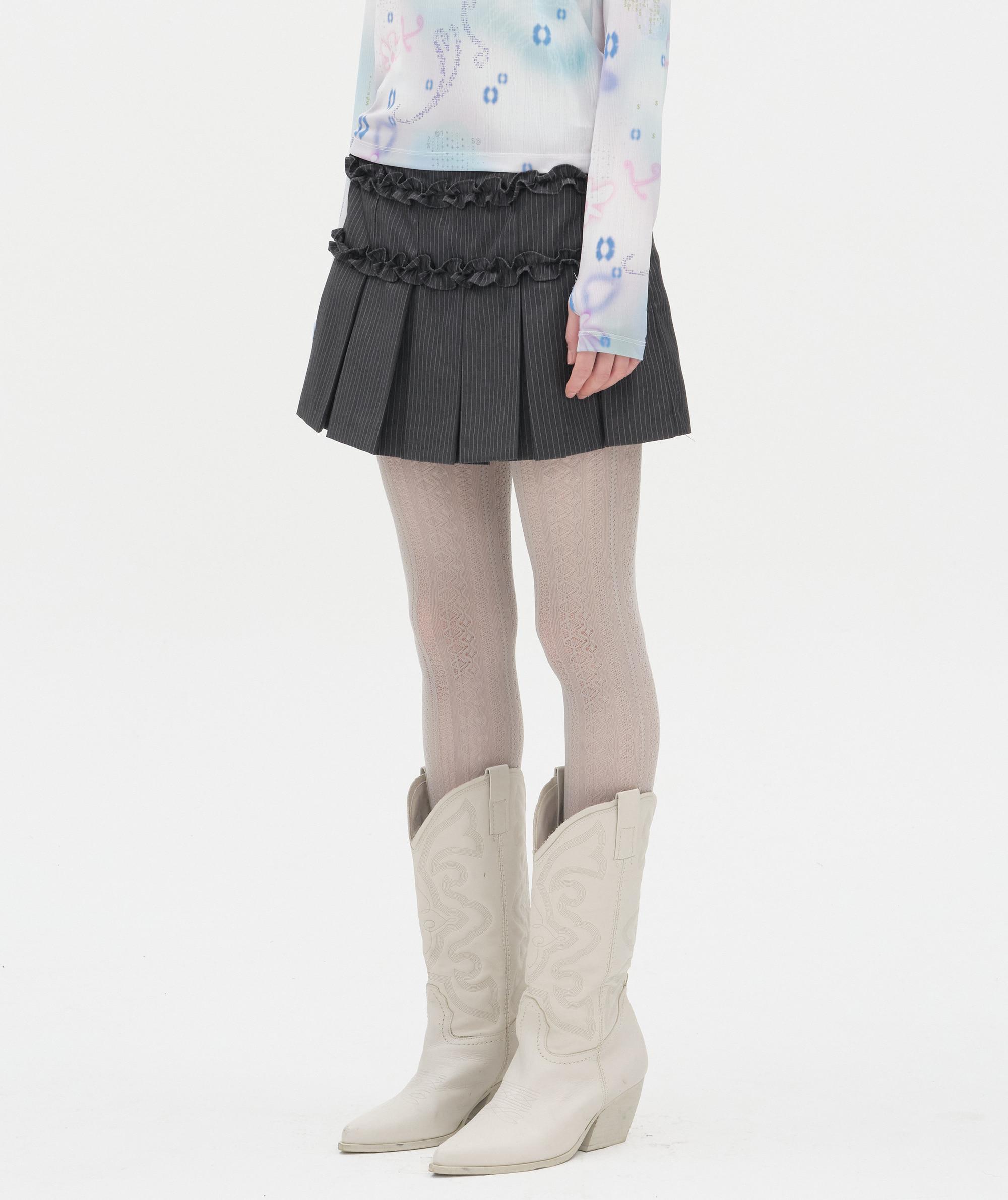 TYPSERVICE  ruffled stripe skirt