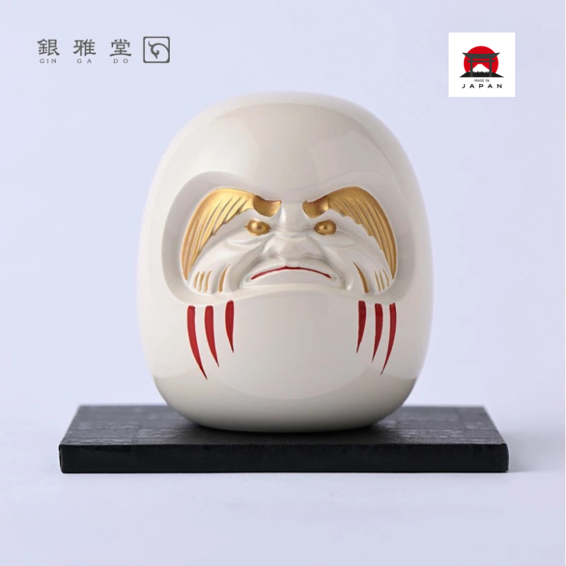 銀雅堂。手工蒔繪工藝達磨擺飾(白達磨)