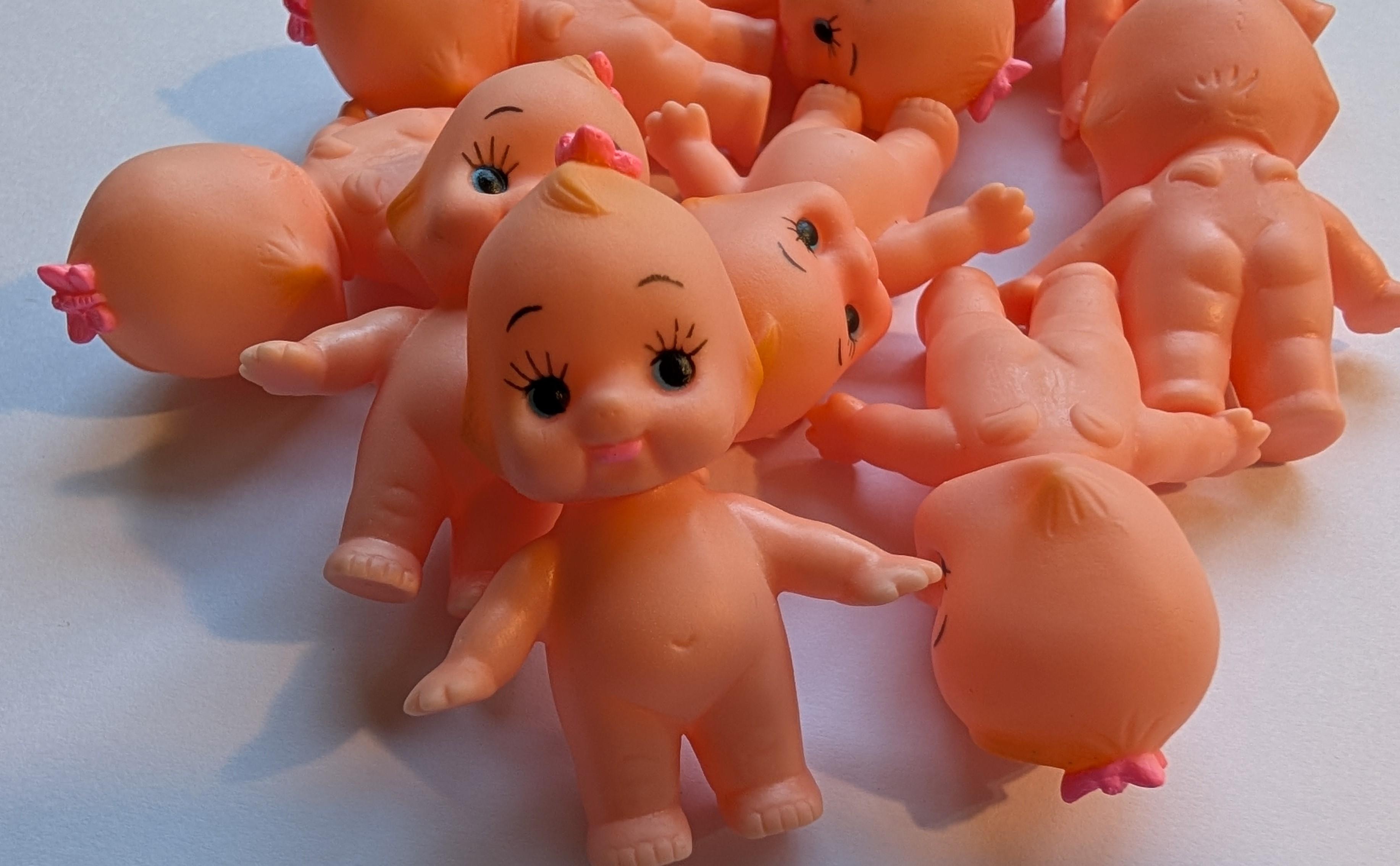 日本製｜蝴蝶結Q比娃娃5 cm｜OBITSU製作所｜復刻公仔｜QPキューピ｜收藏