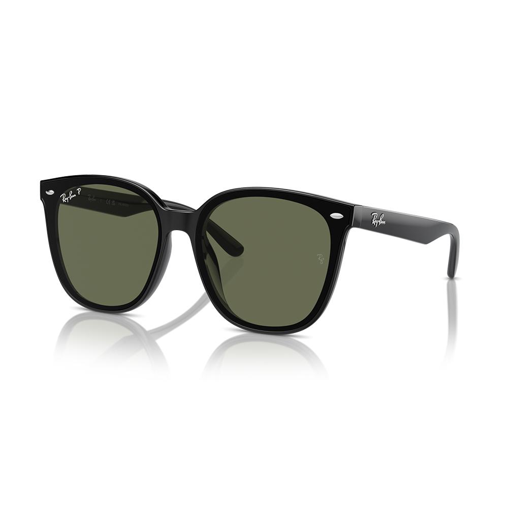 Ray Ban 雷朋｜RB4423D 方形偏光墨鏡 黑色膠框深綠色偏光太陽眼鏡(601/9A)