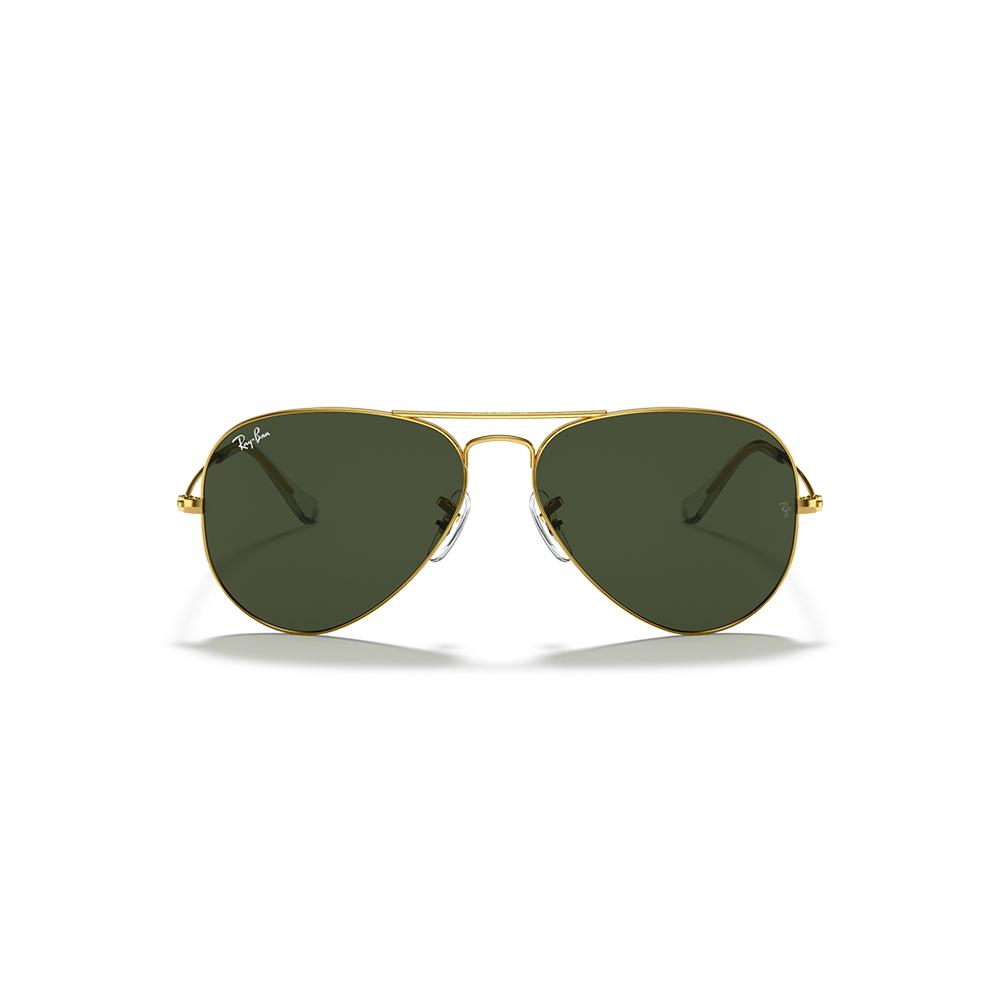 RayBan雷朋｜飛行員RB3025太陽眼鏡 金色雙槓墨鏡 深綠色鏡片(001)