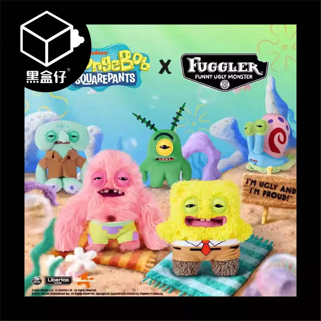 【黑盒仔】FUGGLER放克牙寶-海綿寶寶聯名款毛絨掛件鑰匙圈系列