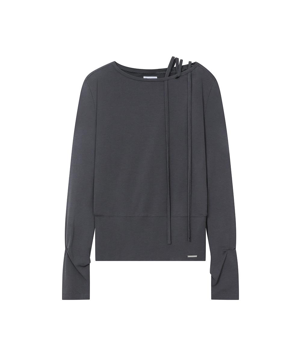 <Miseki seoul> Boat Neck String long sleeve