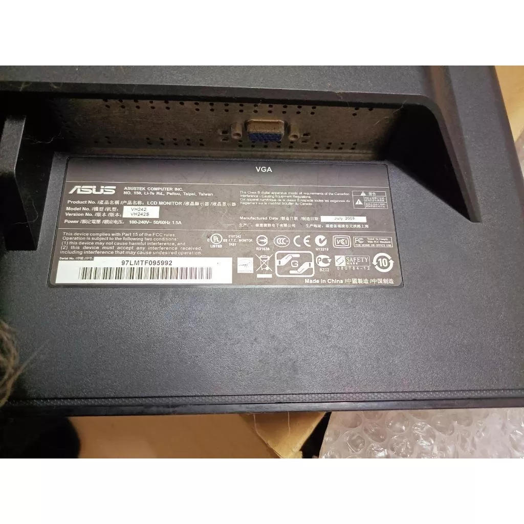 asus vh242 螢幕　１９２０ｘ１０８０　ｖｇａ