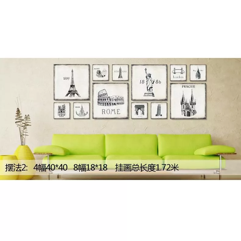 裝飾美畫 背景墻畫美式無框 畫餐廳客廳裝飾畫組 現貨特價1.72m