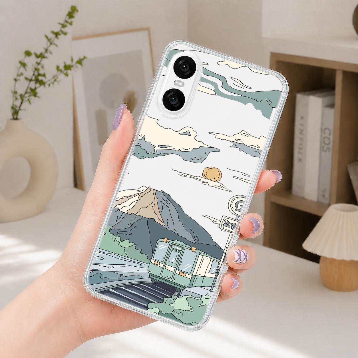 Sony Xperia 10 系列 客製化 手機殼 空壓殼 防摔軟殼 富士山電車