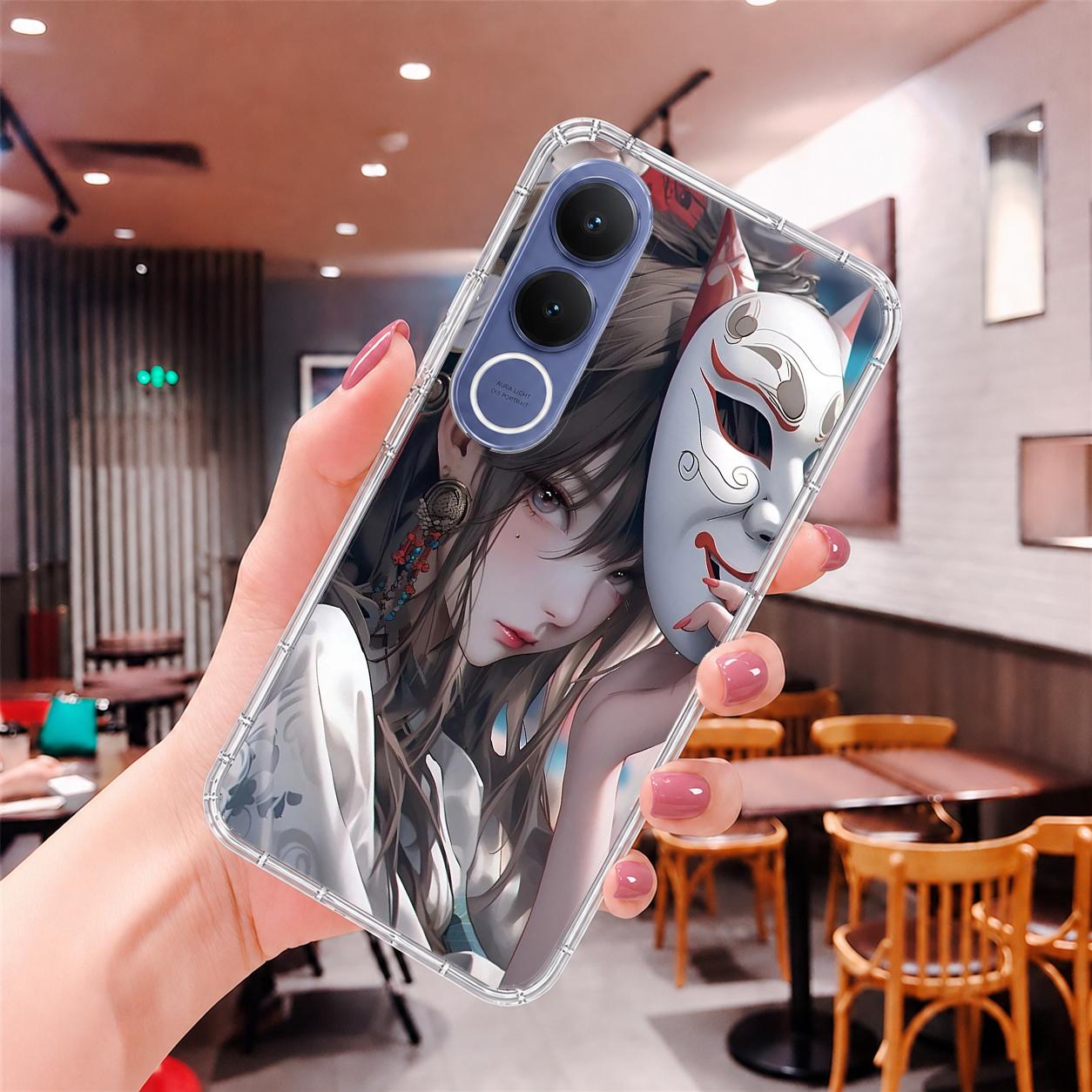 vivo V 系列 客製化 手機殼 空壓殼 防摔軟殼 面具少女