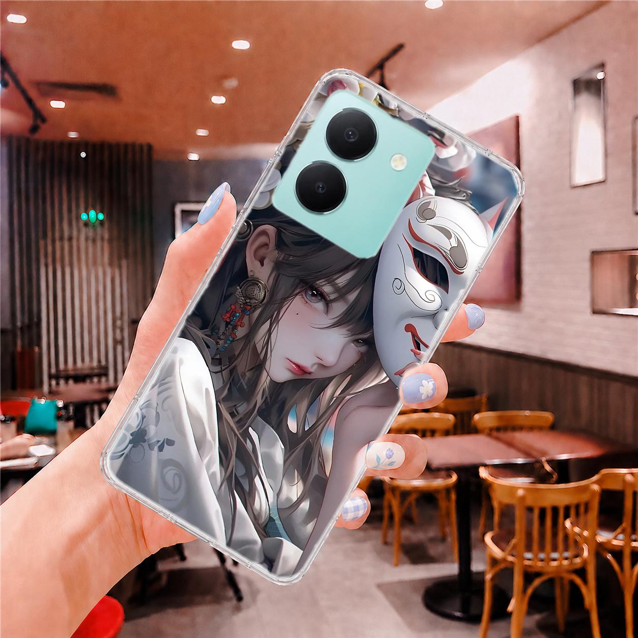 vivo Y 系列 客製化 手機殼 空壓殼 防摔軟殼 面具少女