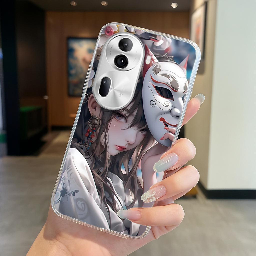 OPPO Reno 系列 客製化 手機殼 空壓殼 防摔軟殼 面具少女