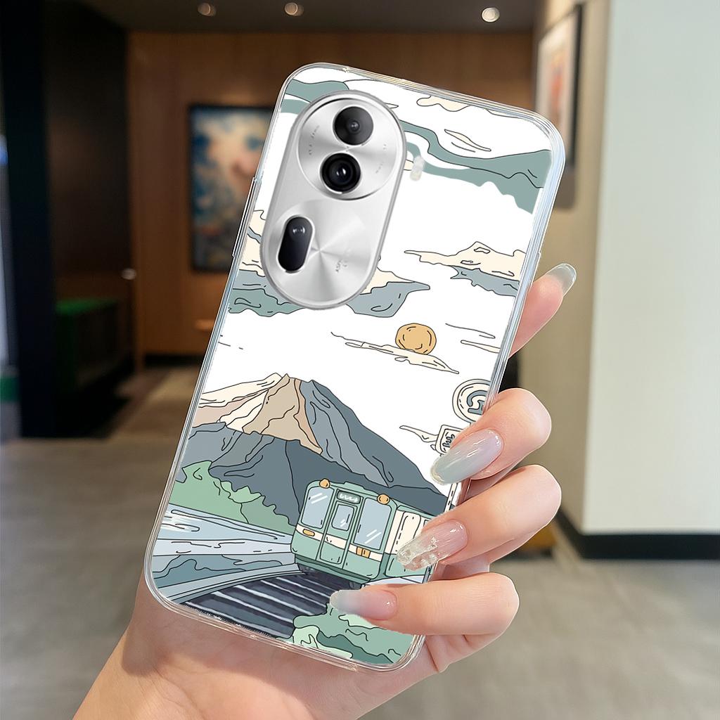 OPPO Reno 系列 客製化 手機殼 空壓殼 防摔軟殼 富士山電車