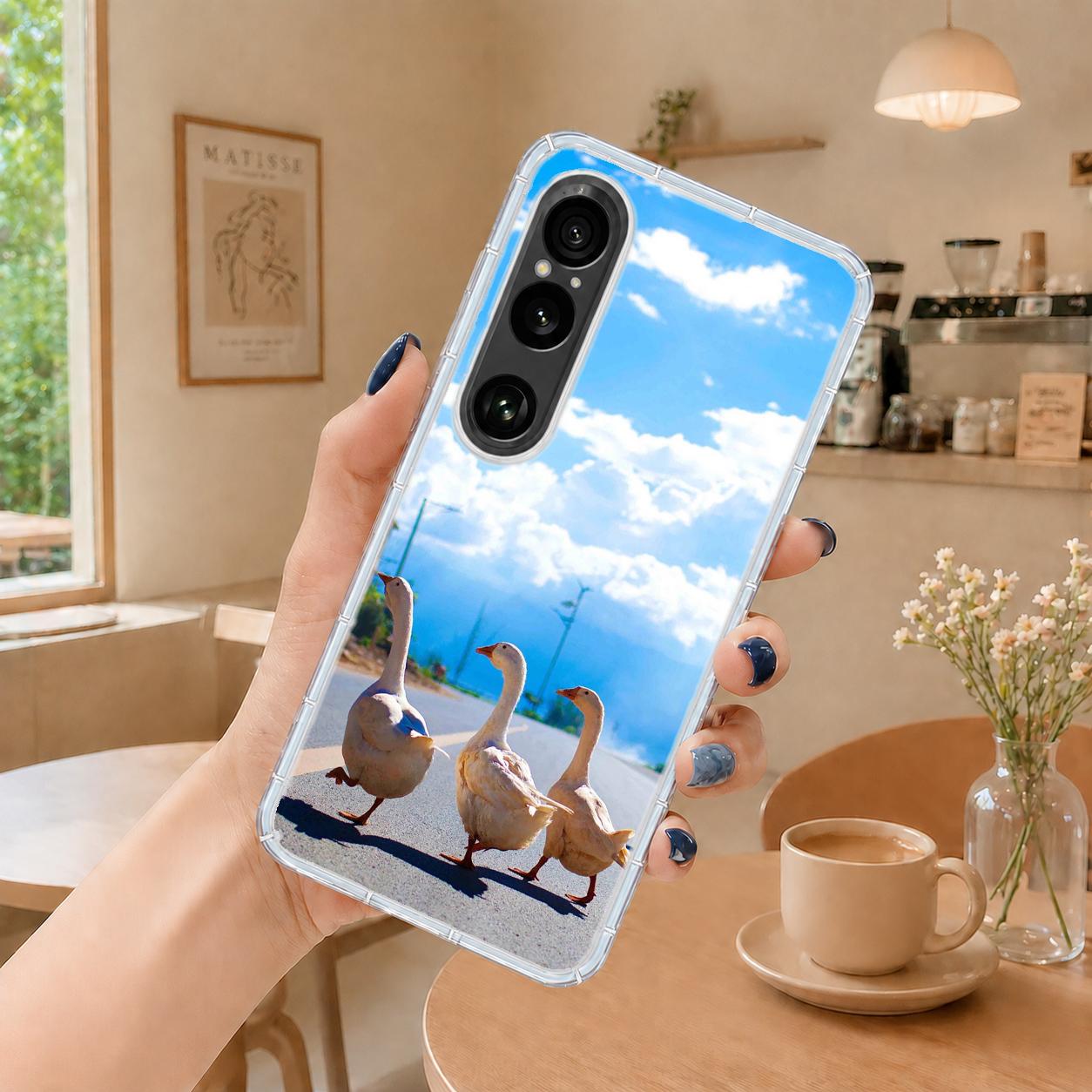 Sony Xperia 1 系列 客製化 手機殼 空壓殼 防摔軟殼 鵝鵝天空