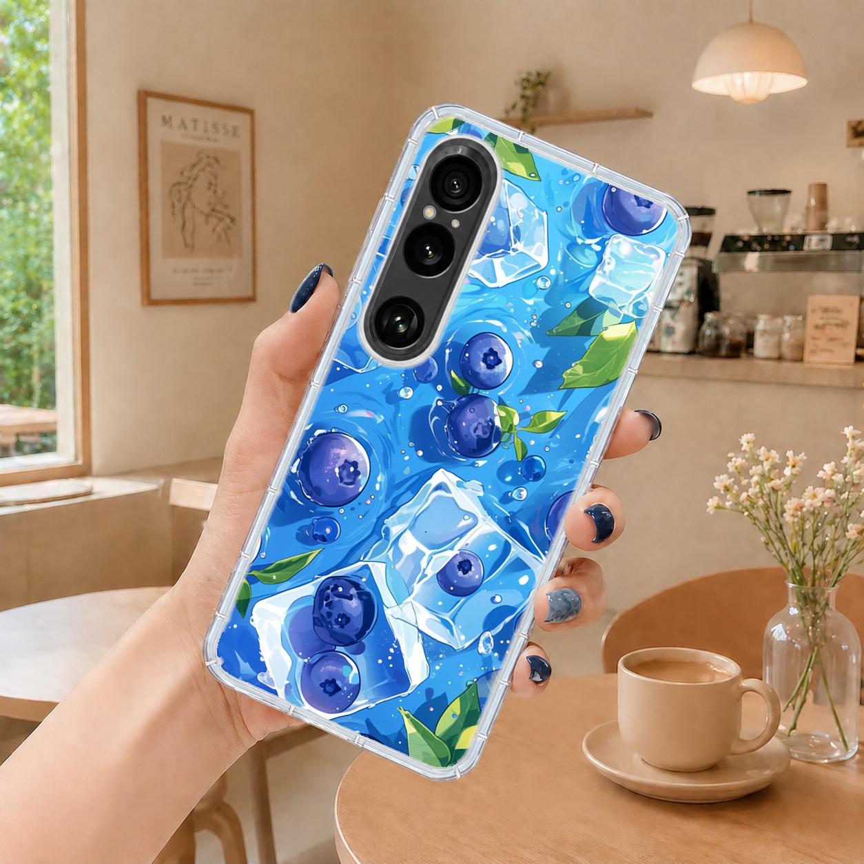 Sony Xperia 5 系列 客製化 手機殼 空壓殼 防摔軟殼 藍莓冰泉