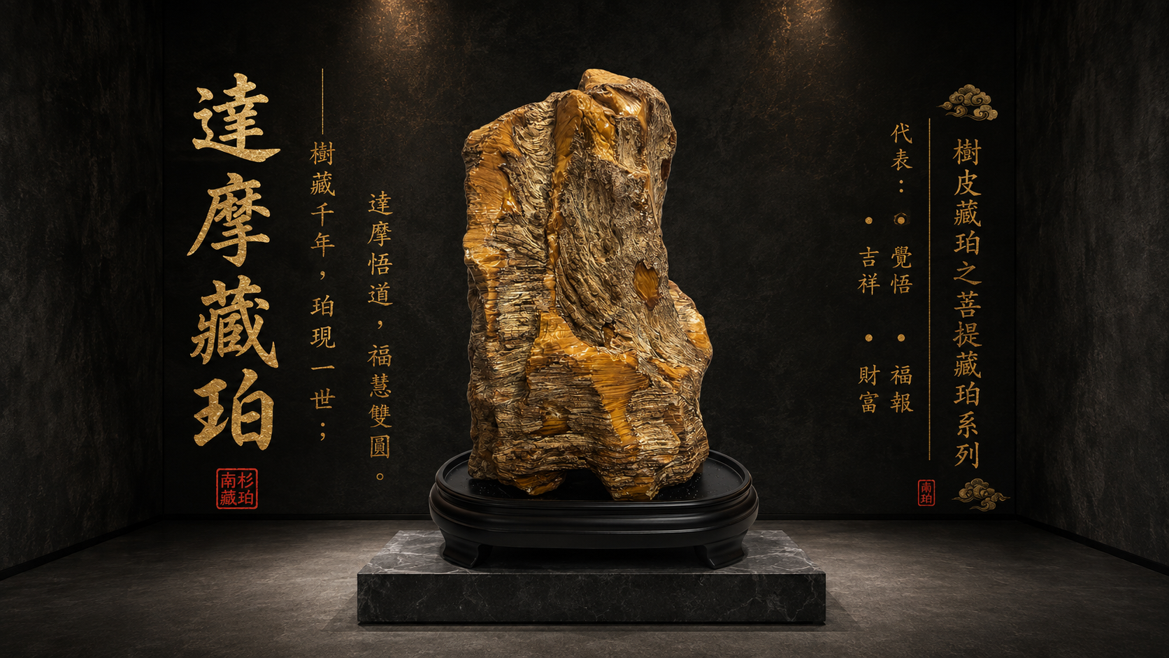 南杉藏珀，樹皮藏珀，黃金蜜蠟，黃金琥珀，菩提藏珀
